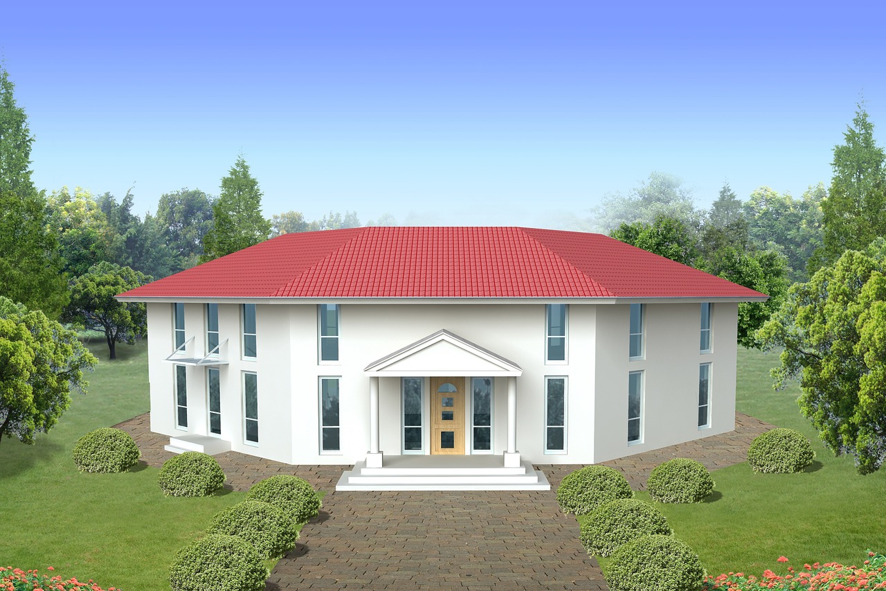 single family home villa rendering free photo