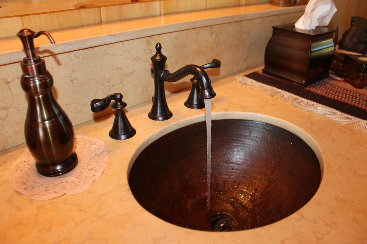 sink copper bathroom free photo