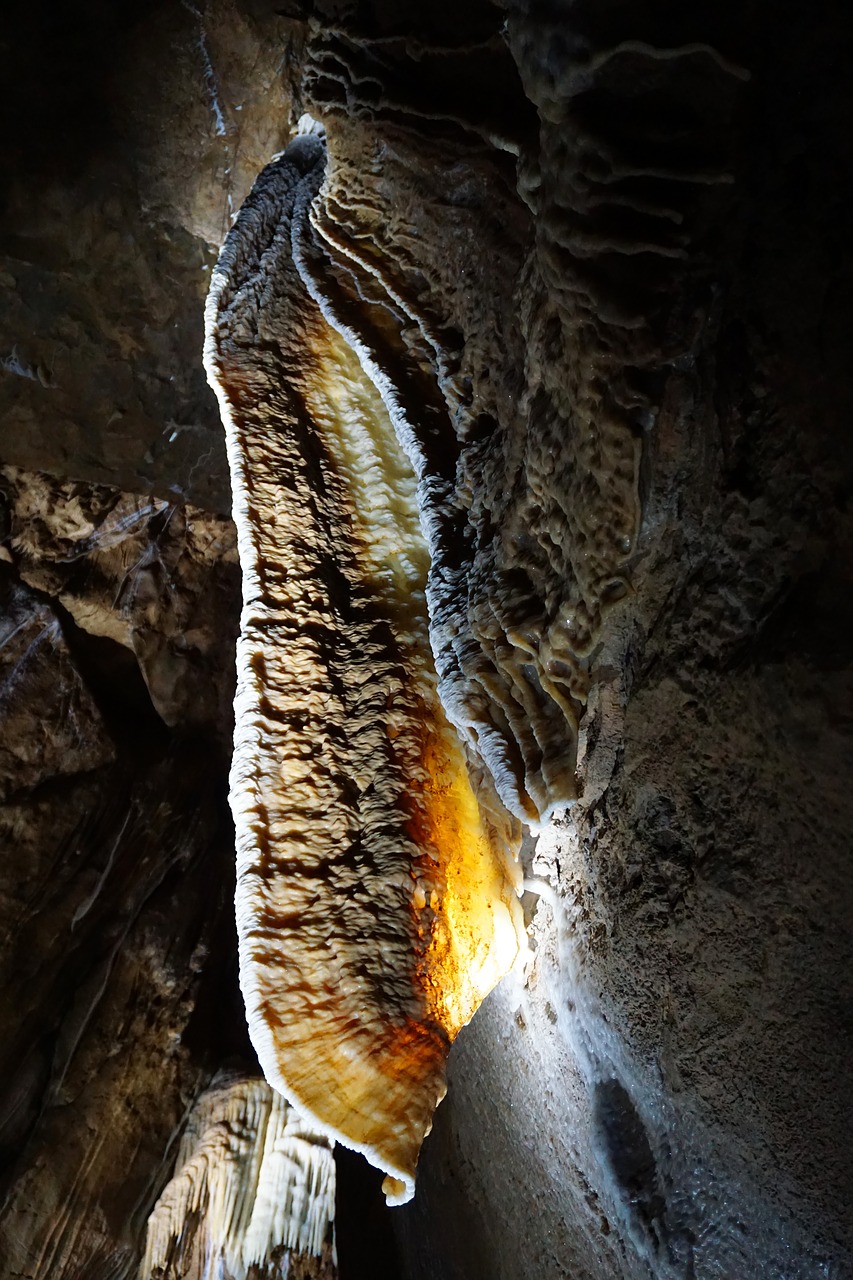sintered flag autumn maze stalactite cave free photo