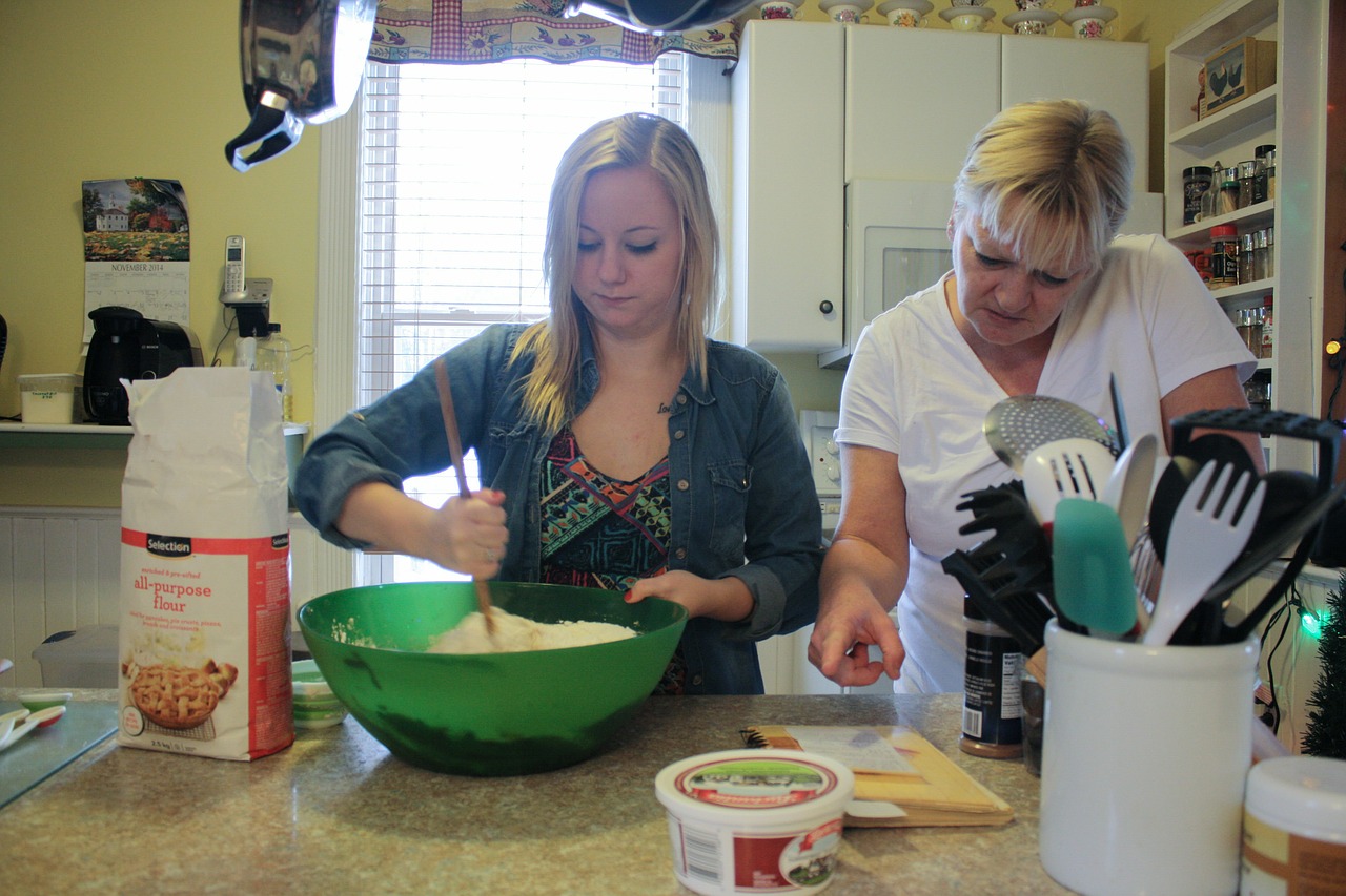 sister girl baking free photo