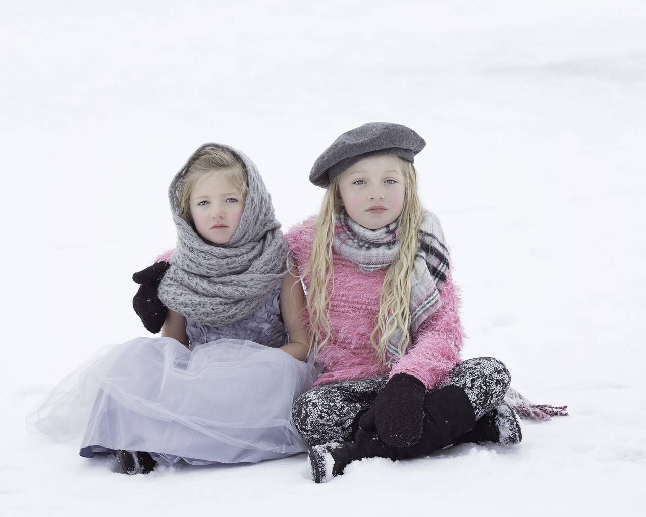 sisters winter girl free photo