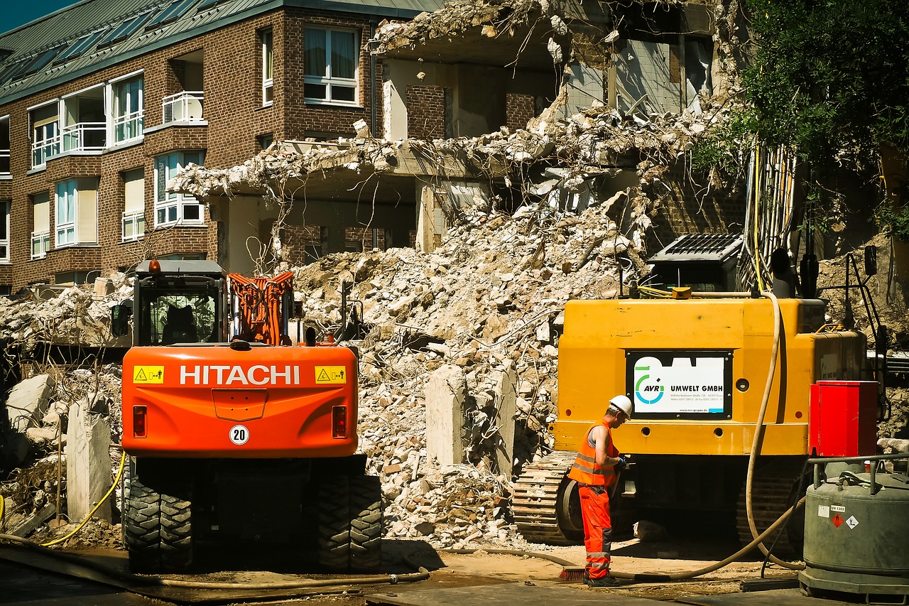 site demolition excavators free photo