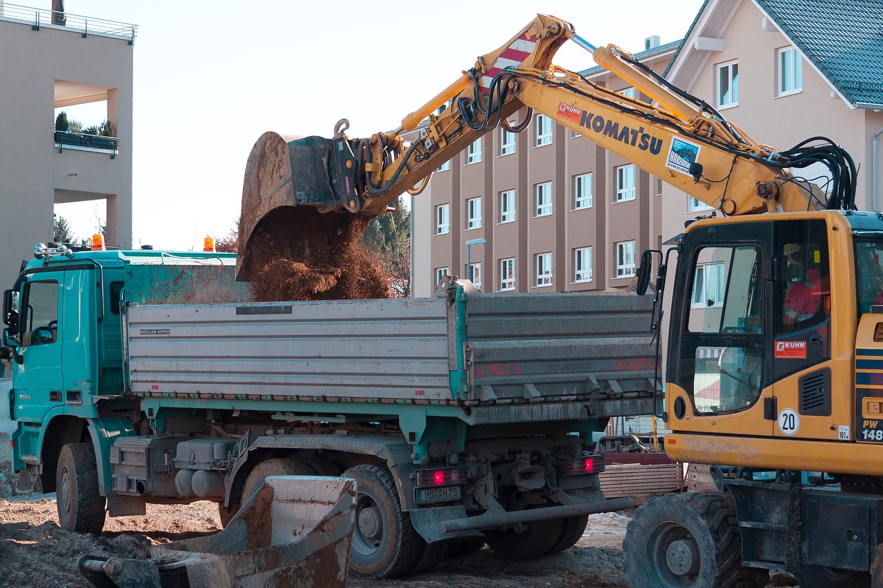 site excavators truck free photo