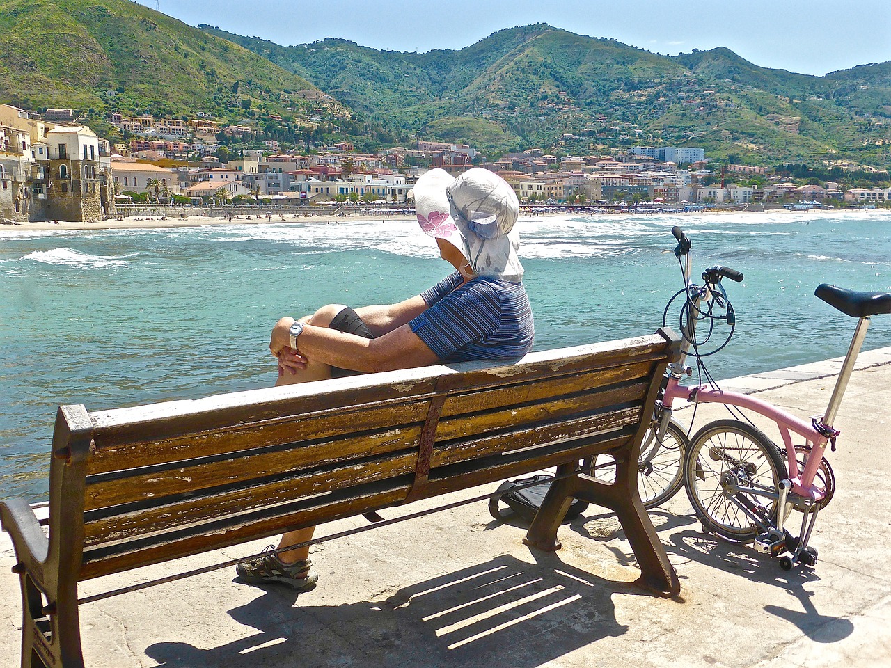 sitting view female free photo