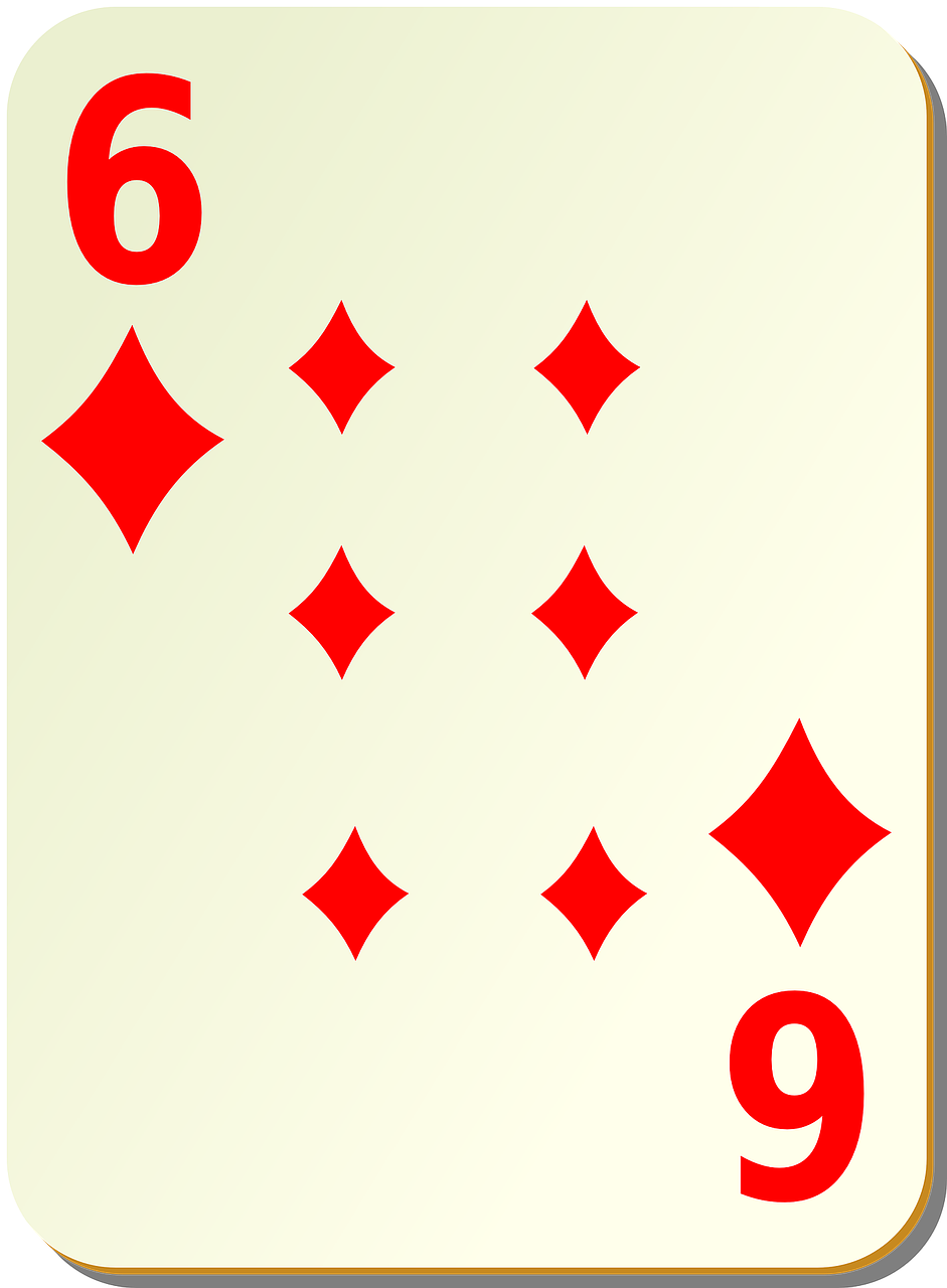 six diamonds playing cards free photo