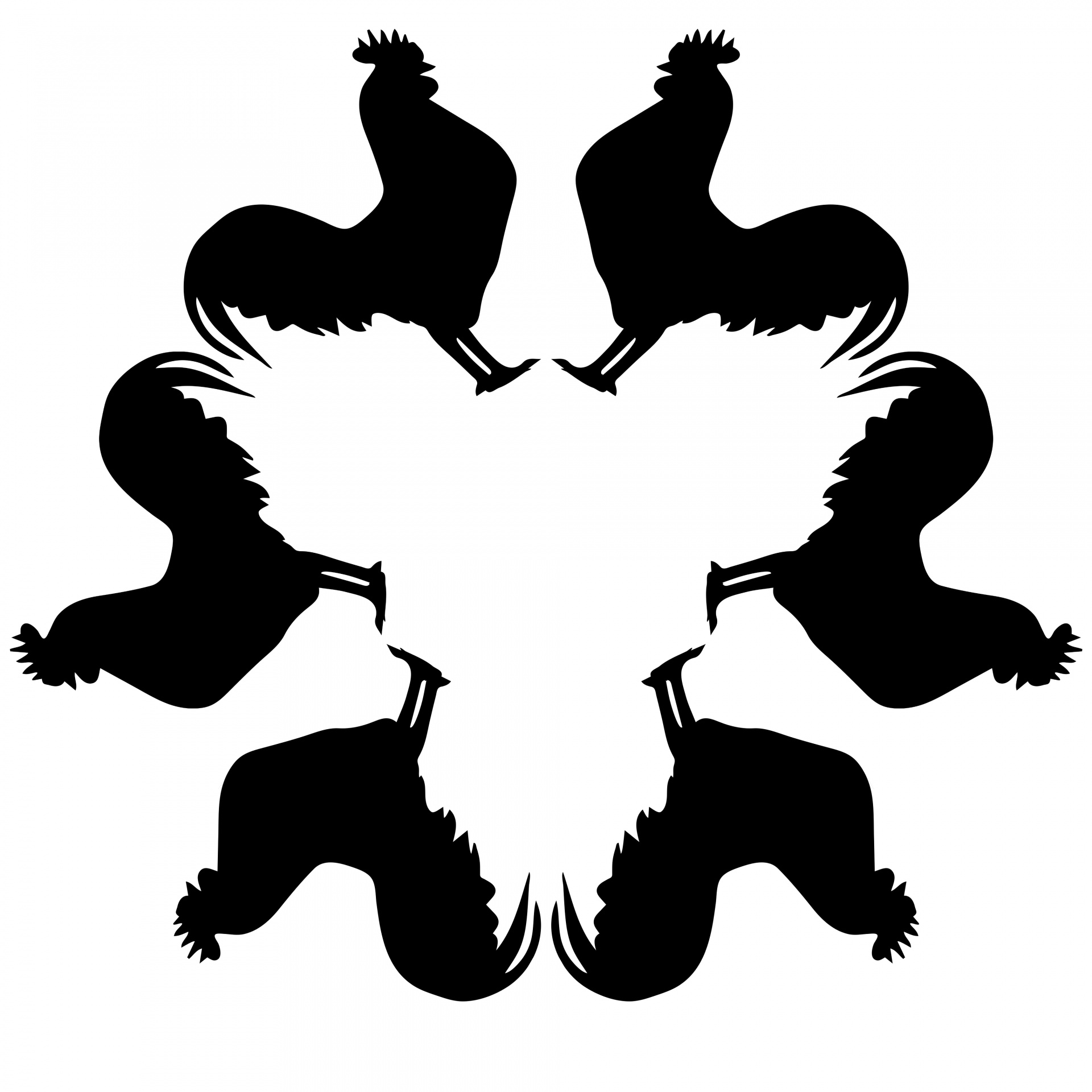 kaleidoscope rooster silhouette free photo