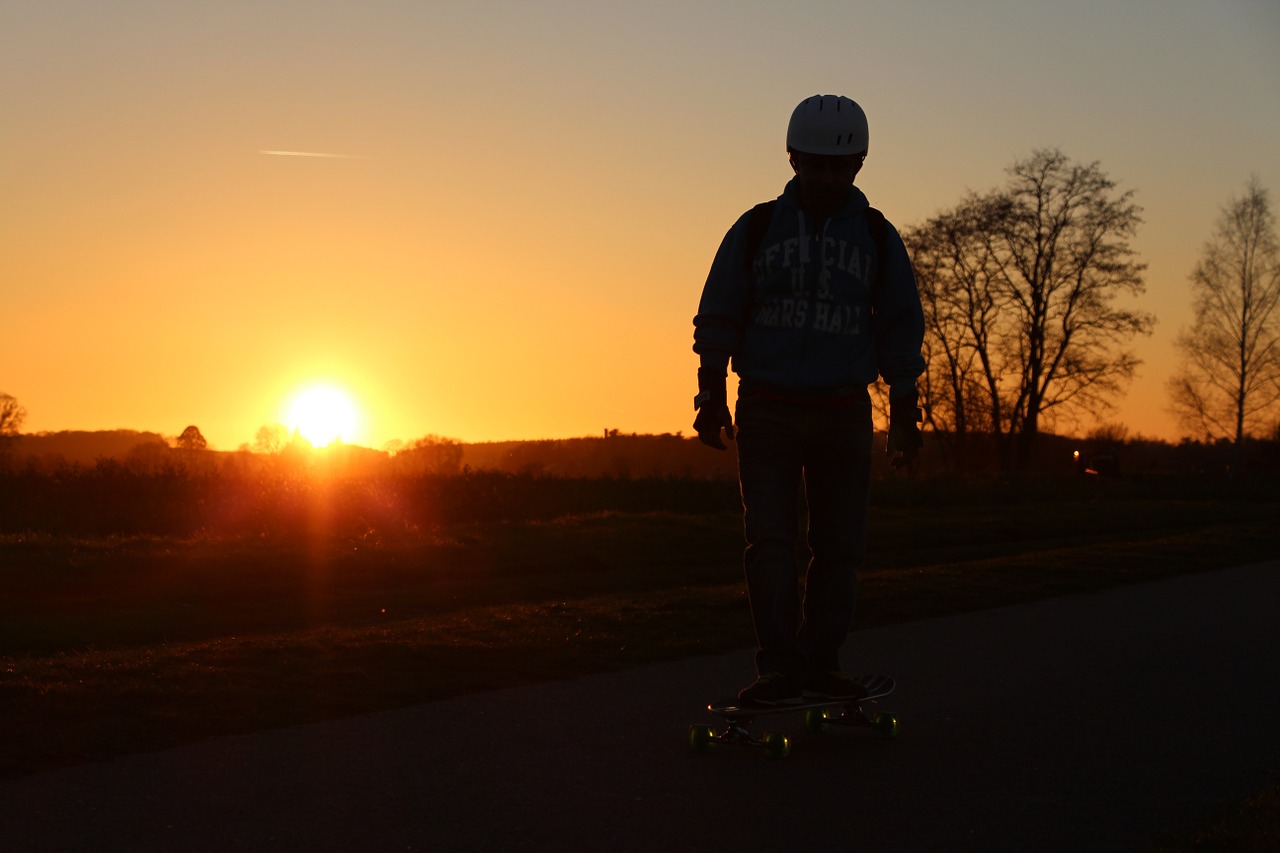 skate board skate sunset free photo