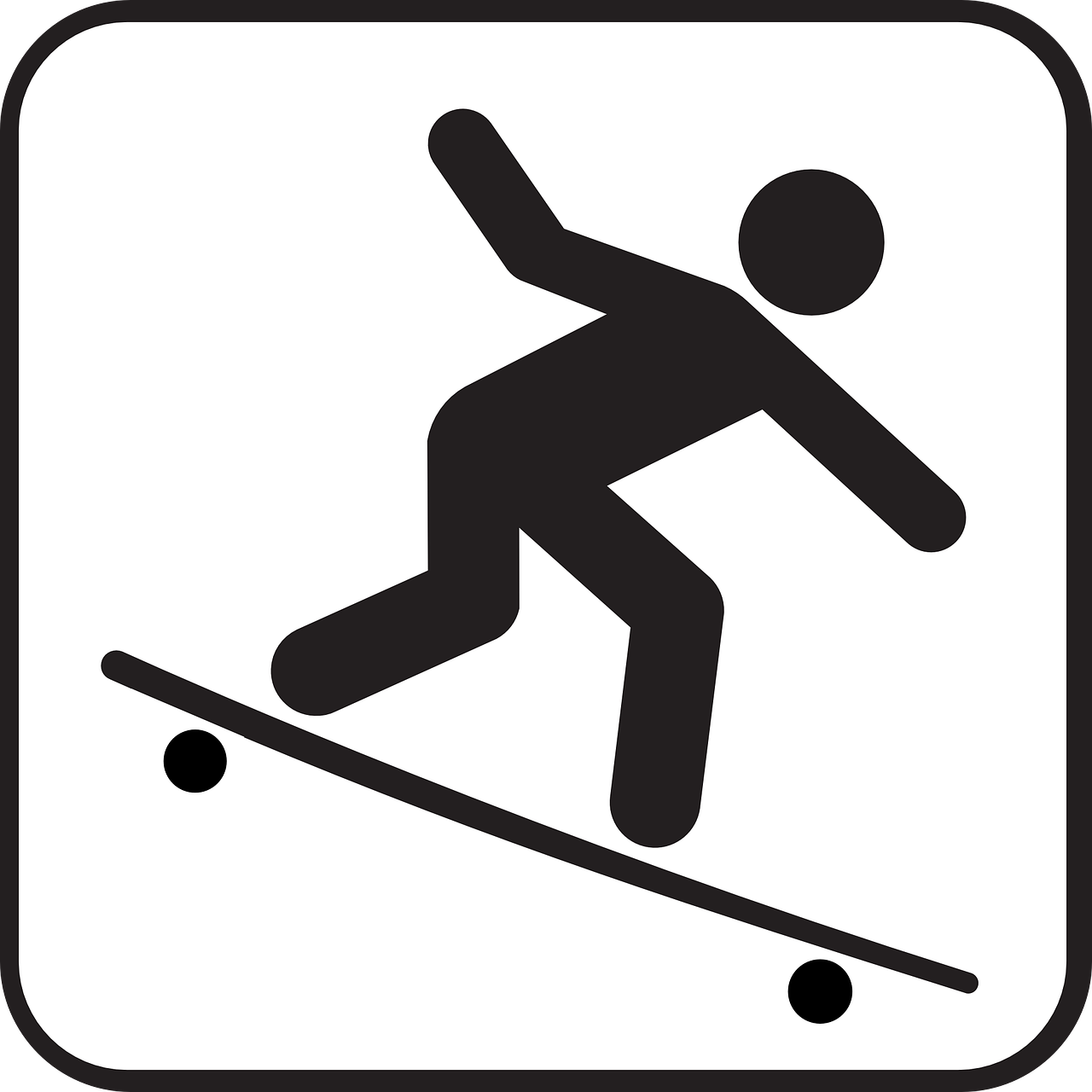 skate board stickman stick figure free photo