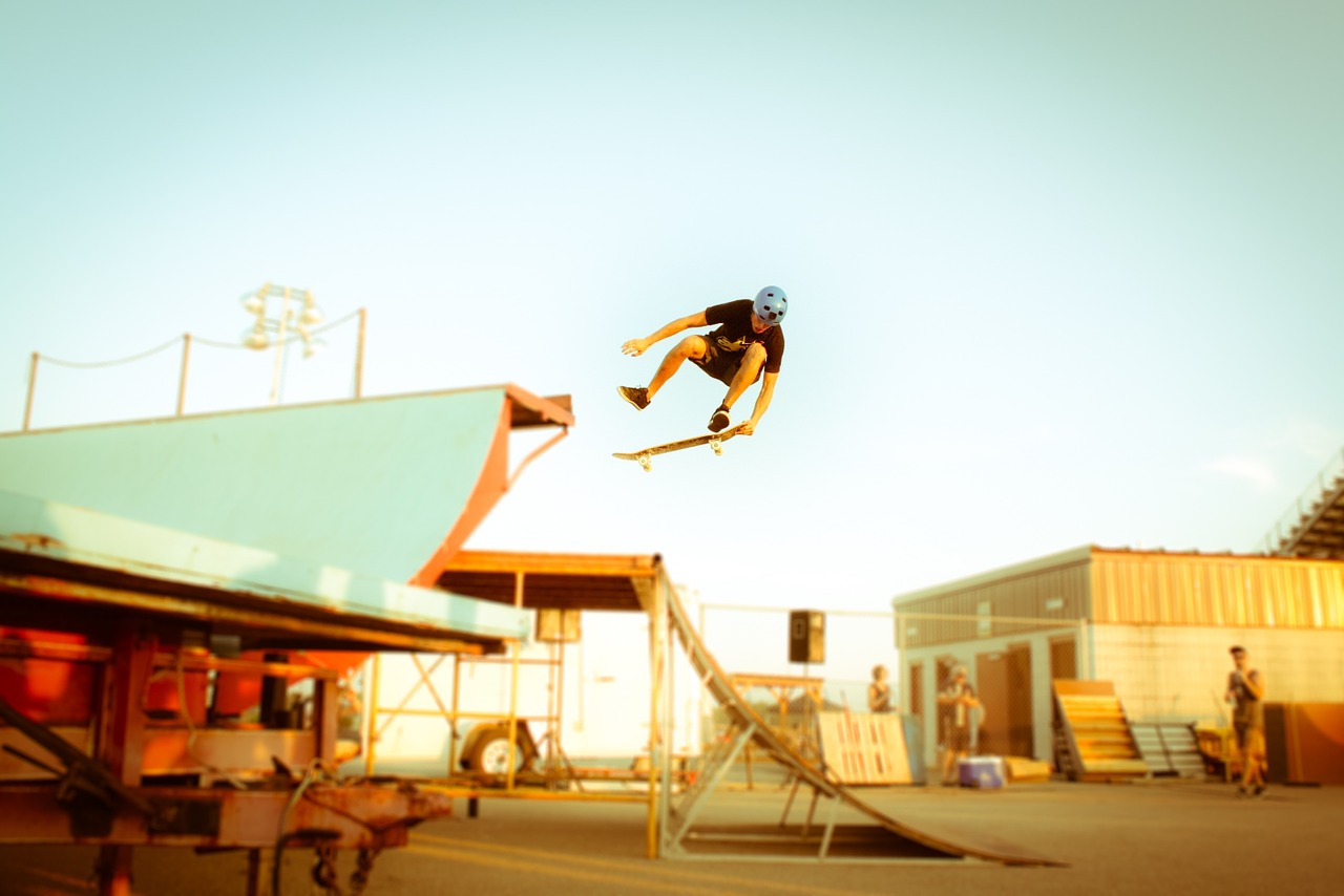 skateboard stunt jump free photo