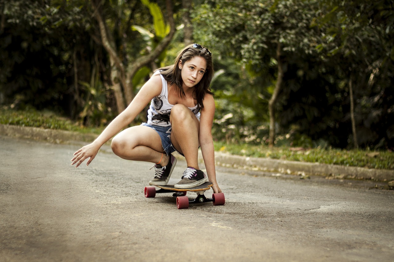 skateboard girl woman free photo