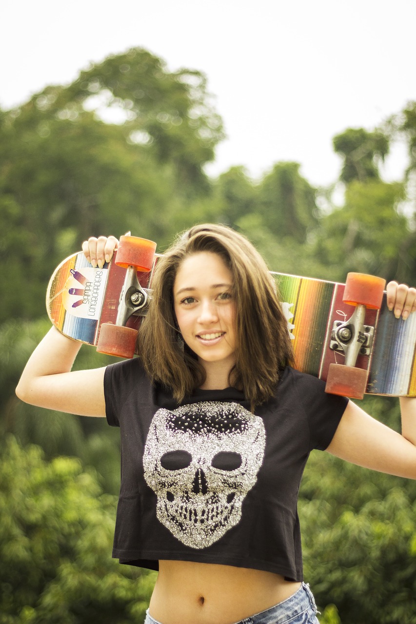 skateboard model girl free photo