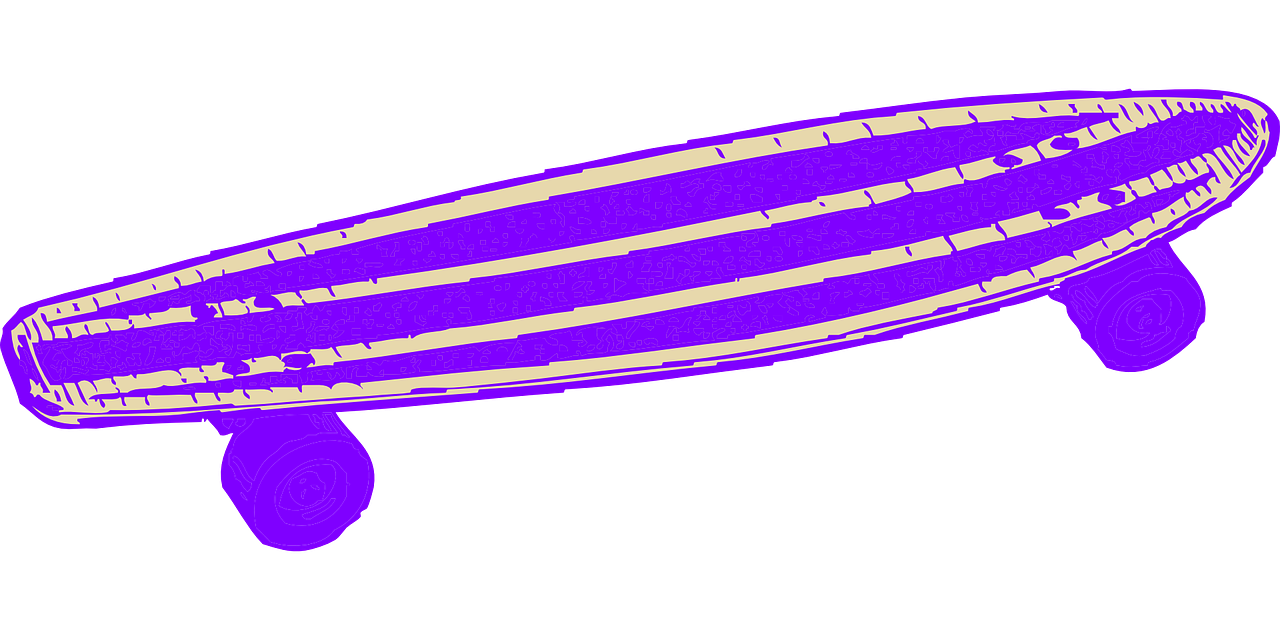 skateboard purple isolated free photo