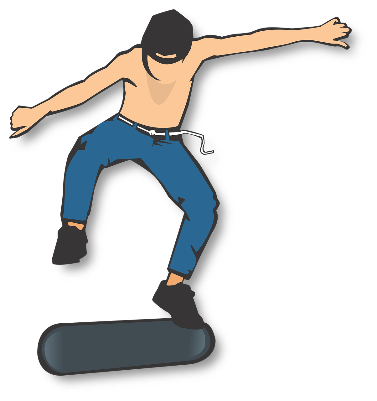 skater kick flip shirtless free photo