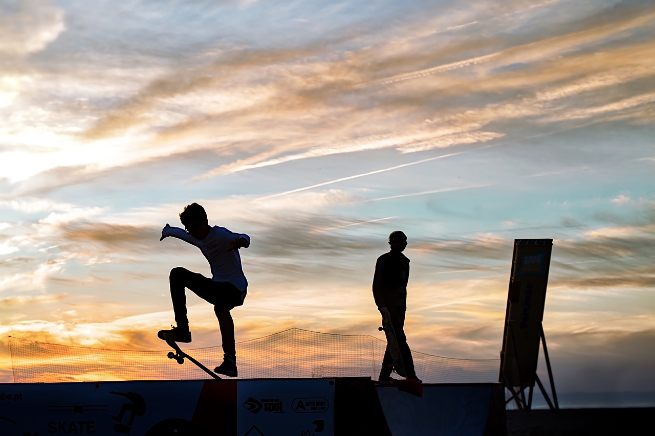 skater  skateboarding  sunset free photo