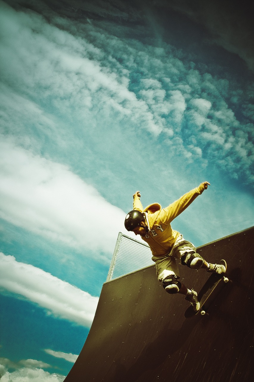 skater ramp sky free photo