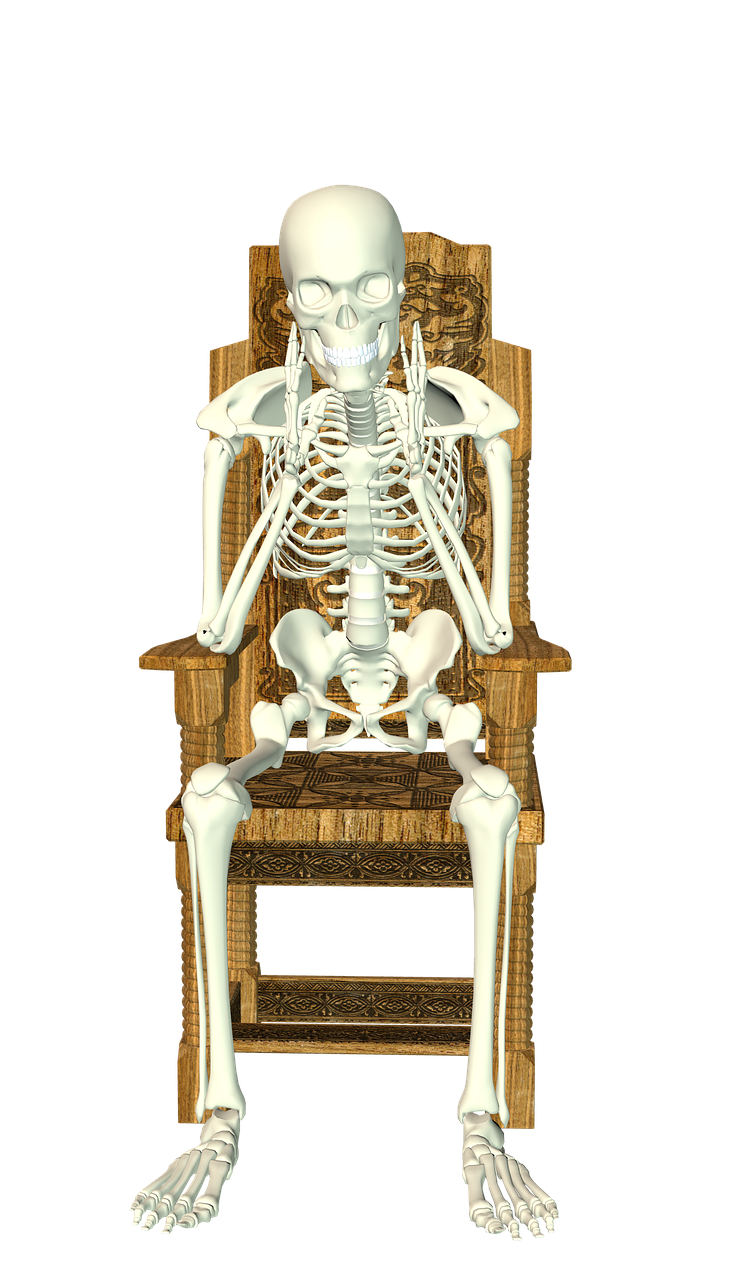 skeleton chair sit free photo