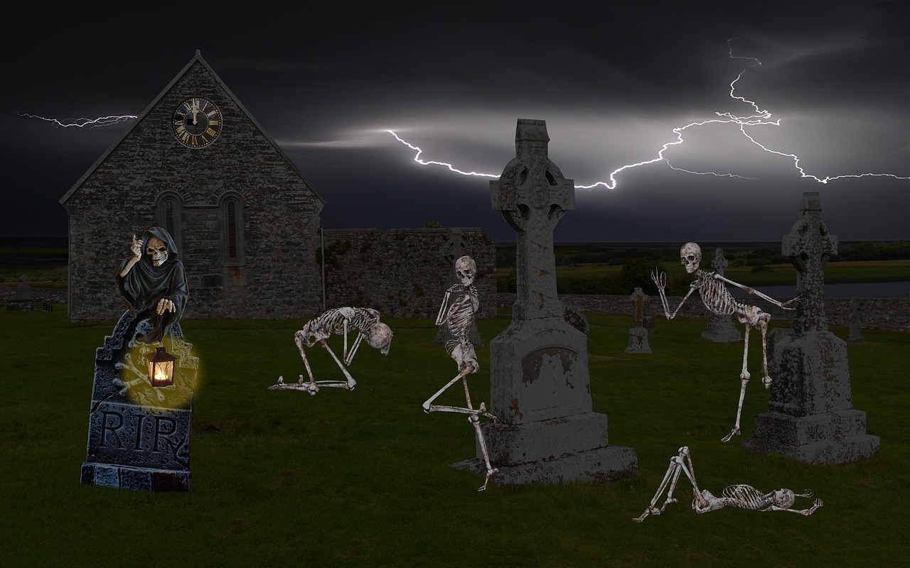 skeleton spirit cemetery free photo