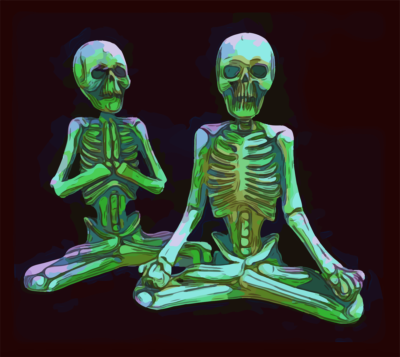 skeletons  horror  meditation free photo