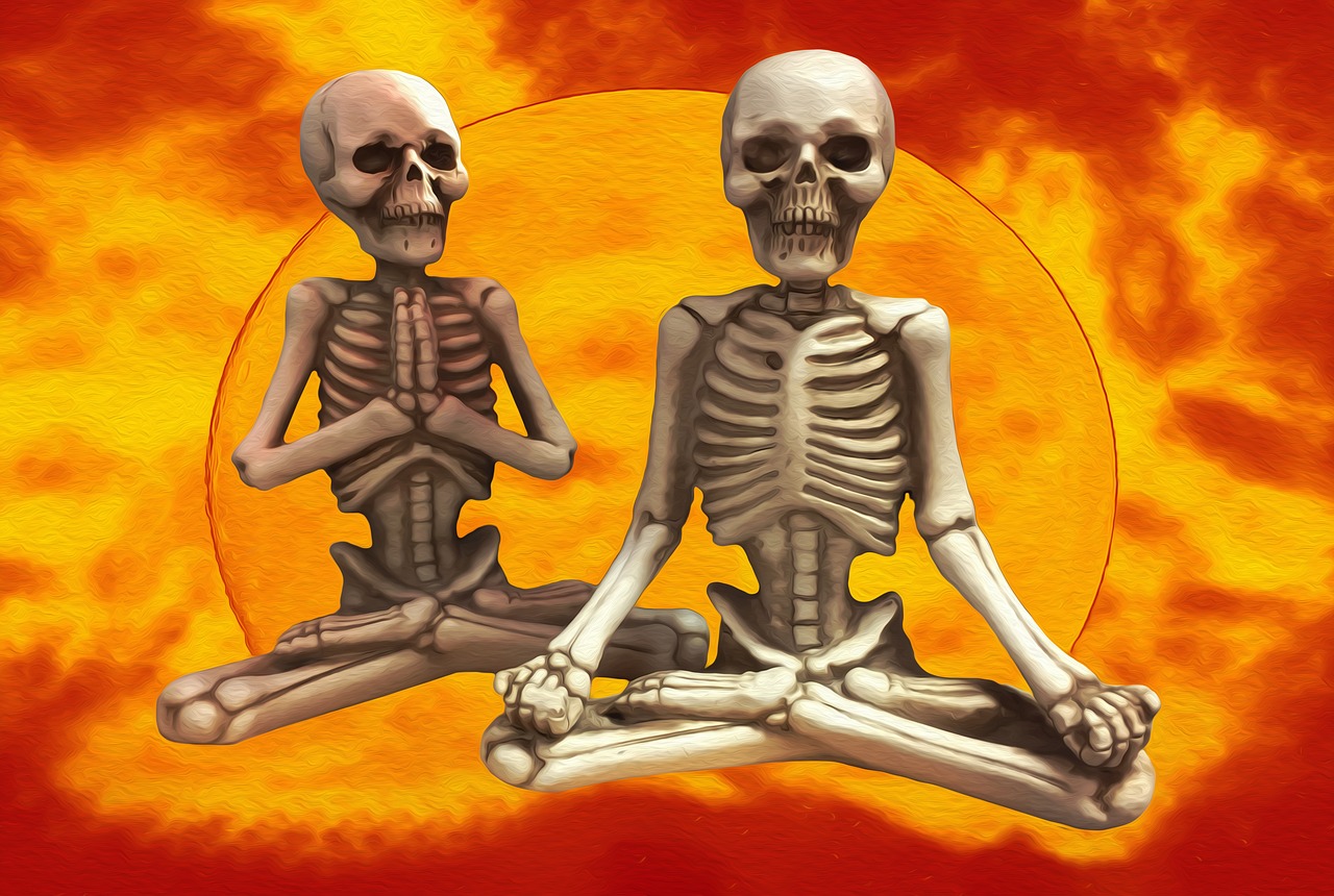 skeletons  meditation  zen free photo
