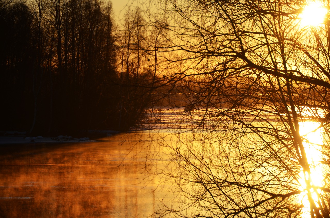 skellefteå river morning free photo