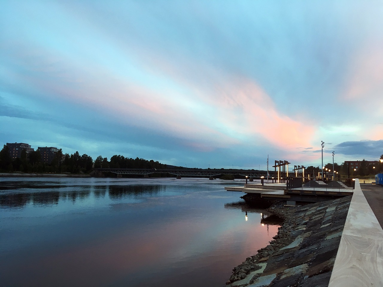 skellefteå sunset river free photo