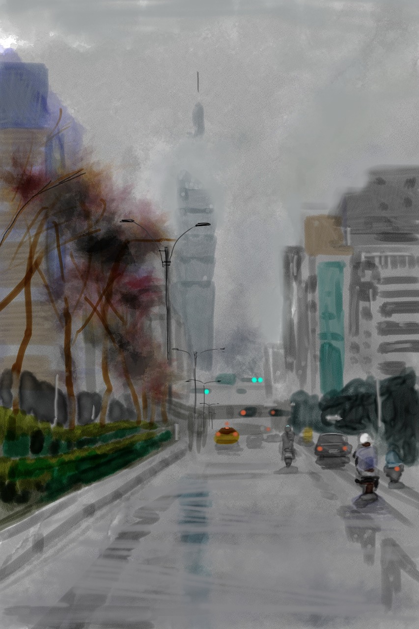sketch taipei digital painting free photo