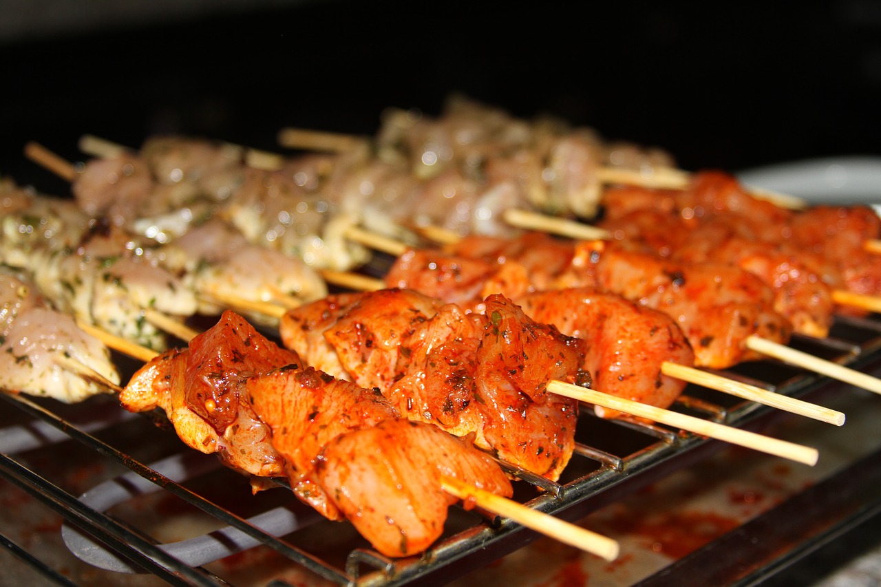 skewer  white  chicken free photo