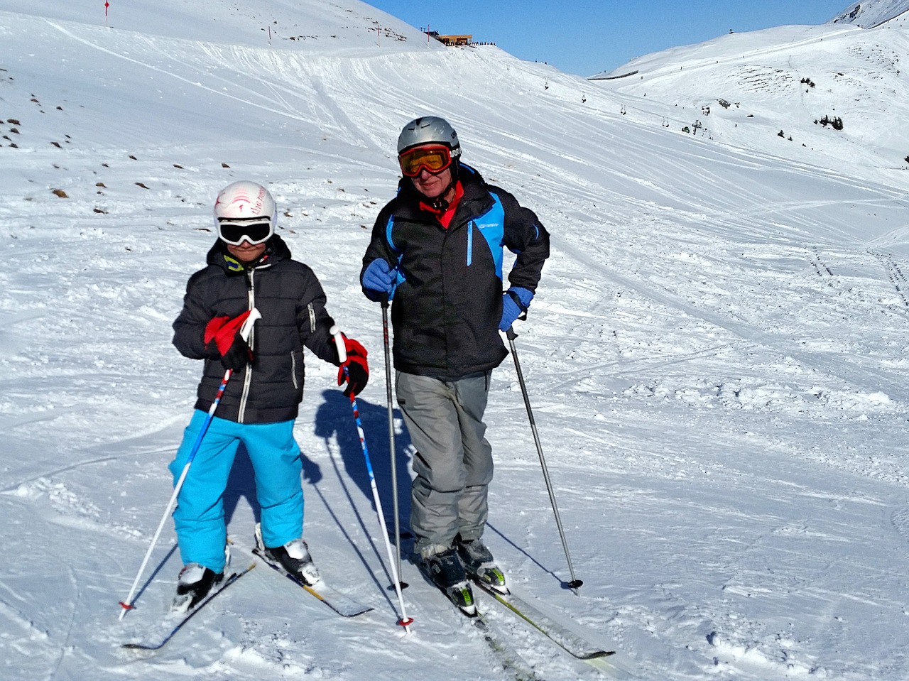 ski skiers grandpa free photo