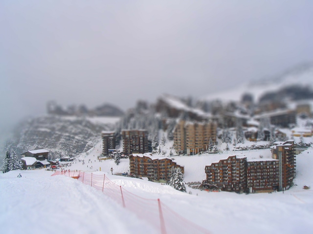 ski area hotels winter free photo
