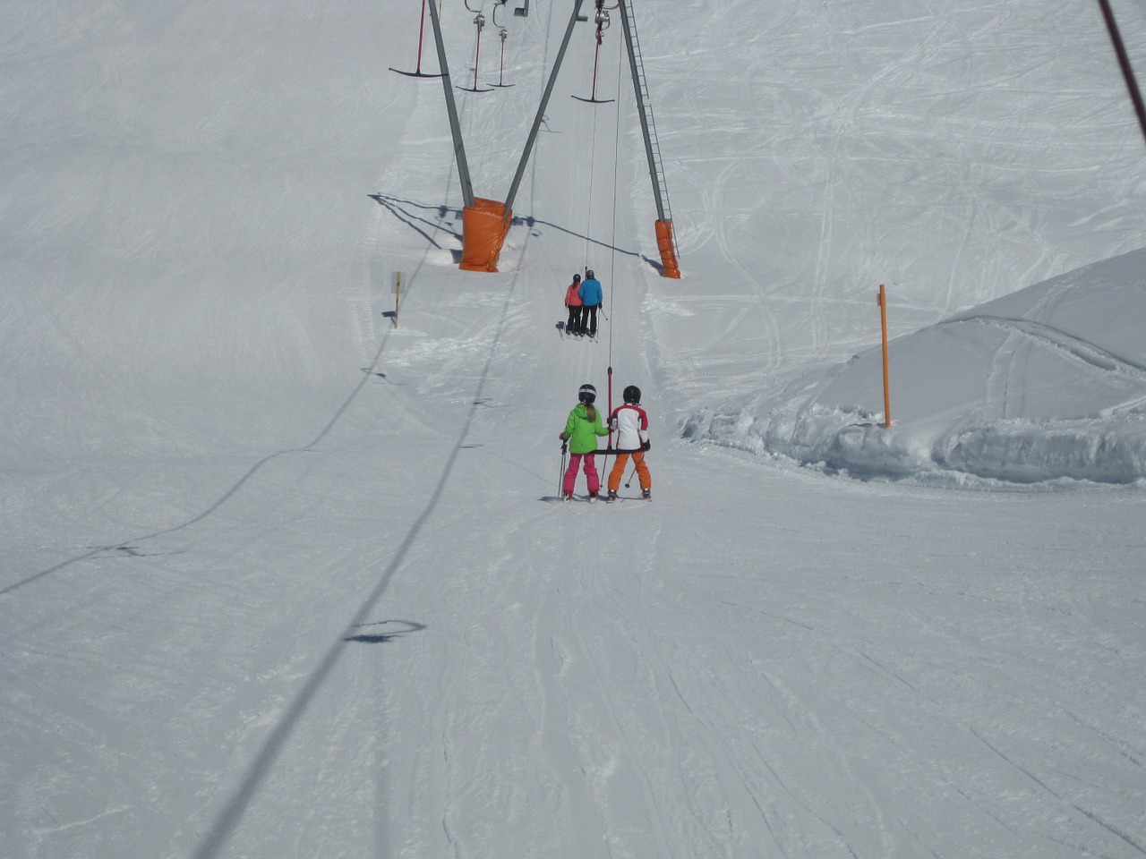 ski lift children snow free photo