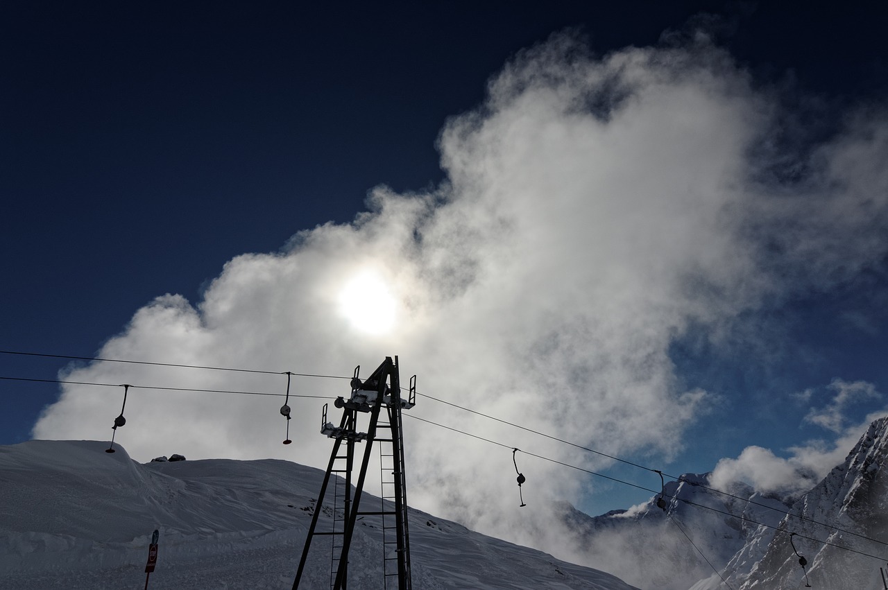 ski lift skiing snow free photo