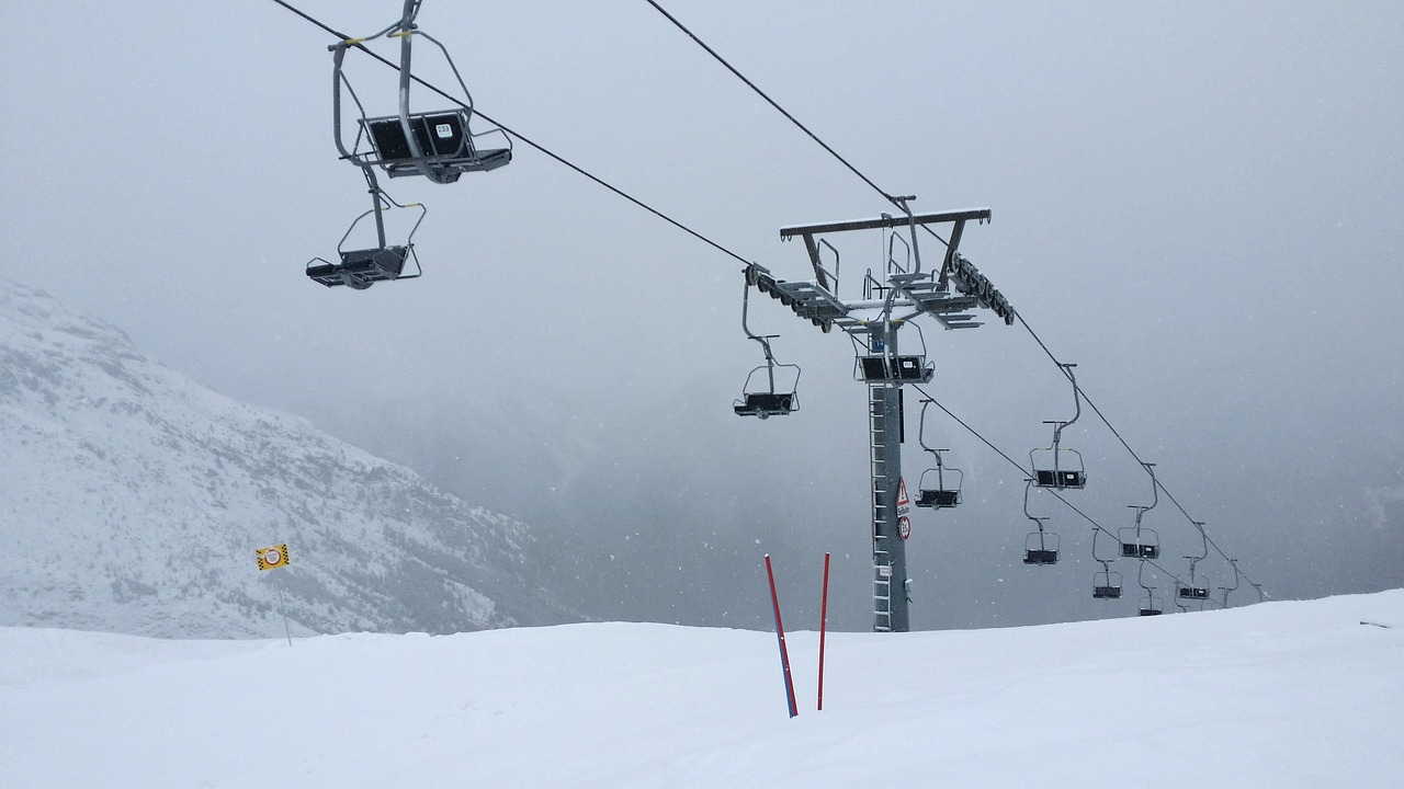 ski lift fog cable car free photo