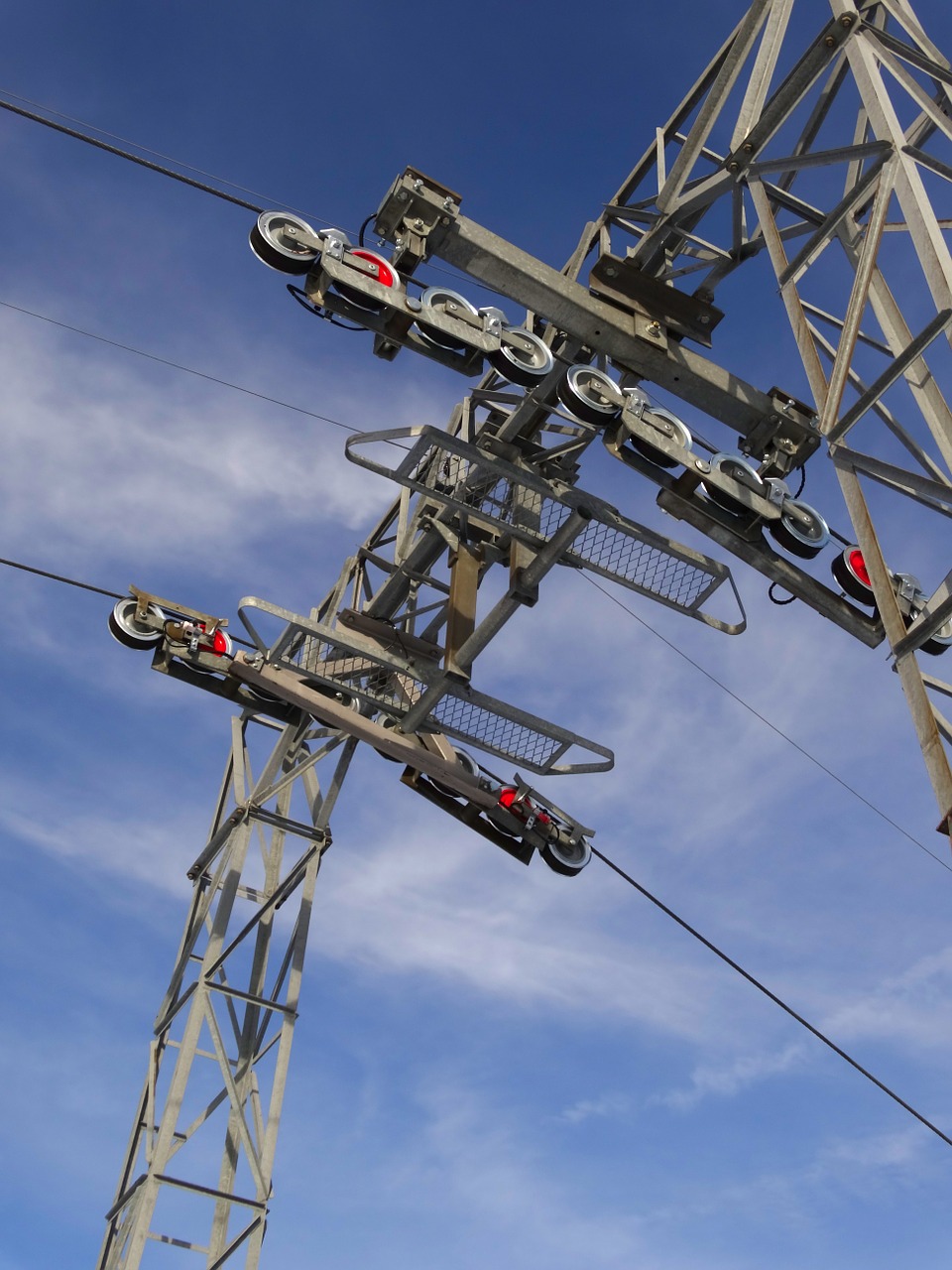 ski lift pulleys technology free photo