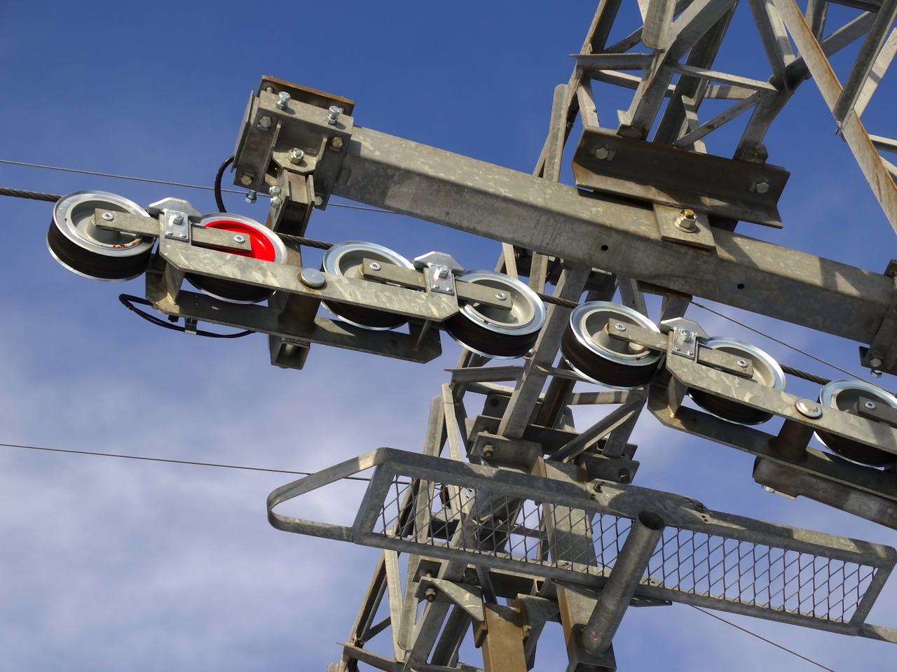 ski lift pulleys technology free photo