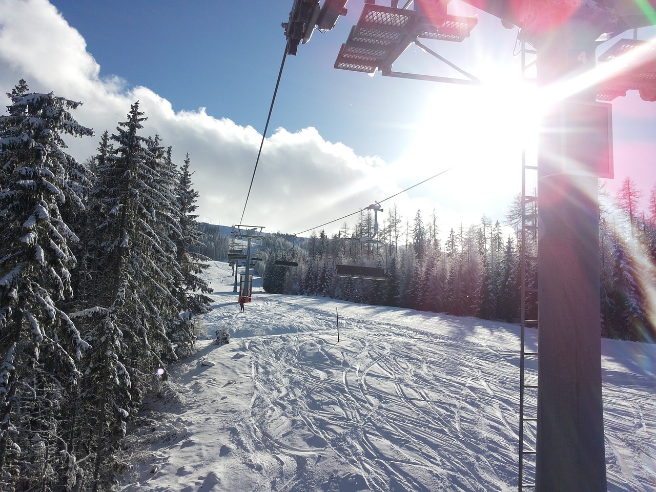 ski lift skiing ski area free photo