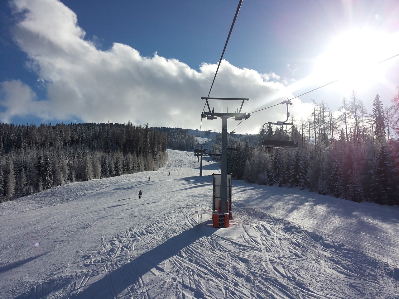 ski lift skiing ski area free photo
