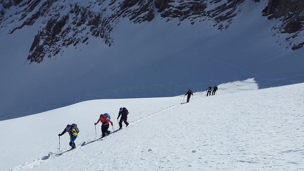 ski mountaineering backcountry skiiing winter sports free photo