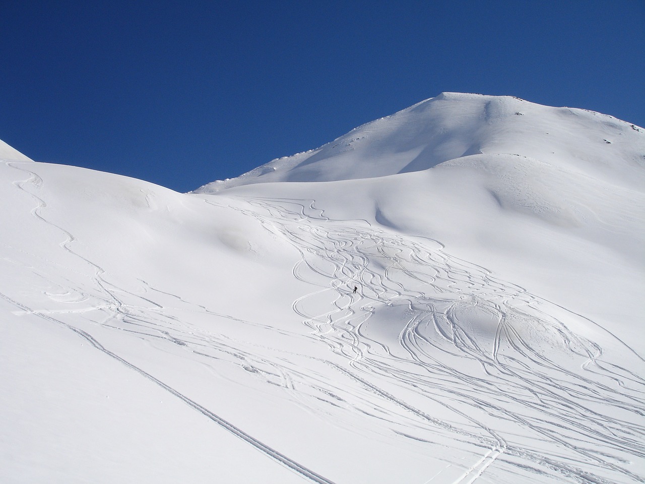 backcountry skiiing winter mountaineering ski track free photo