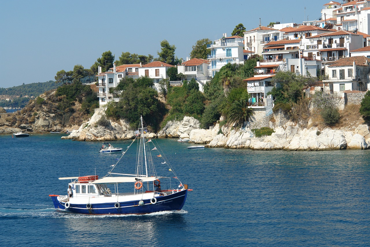 skiathos greece boat free photo