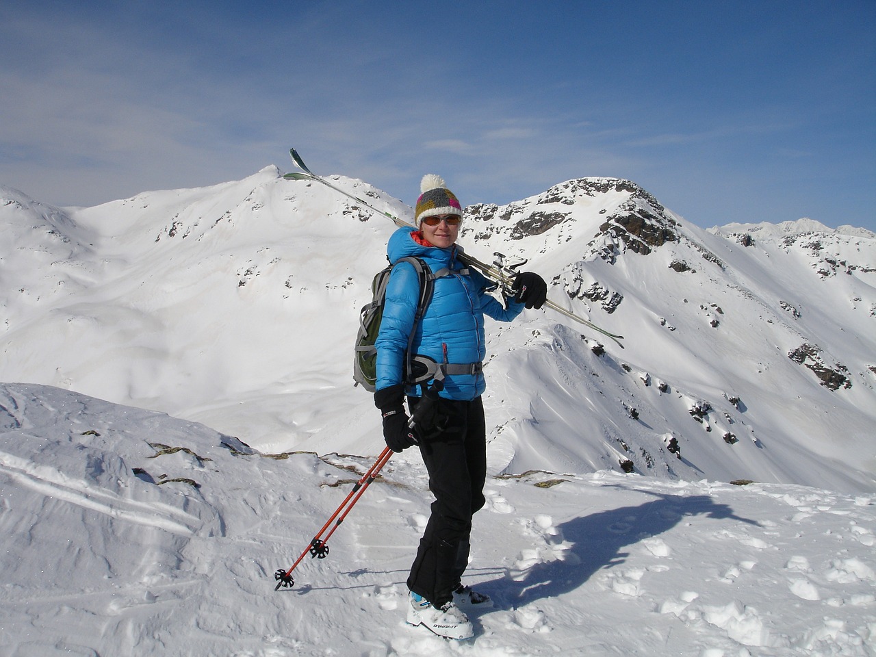skier skiing woman free photo