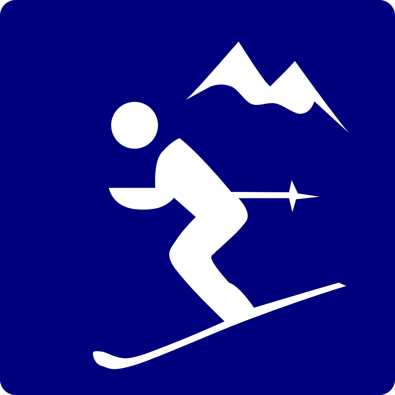 skiing mountain pictogram free photo