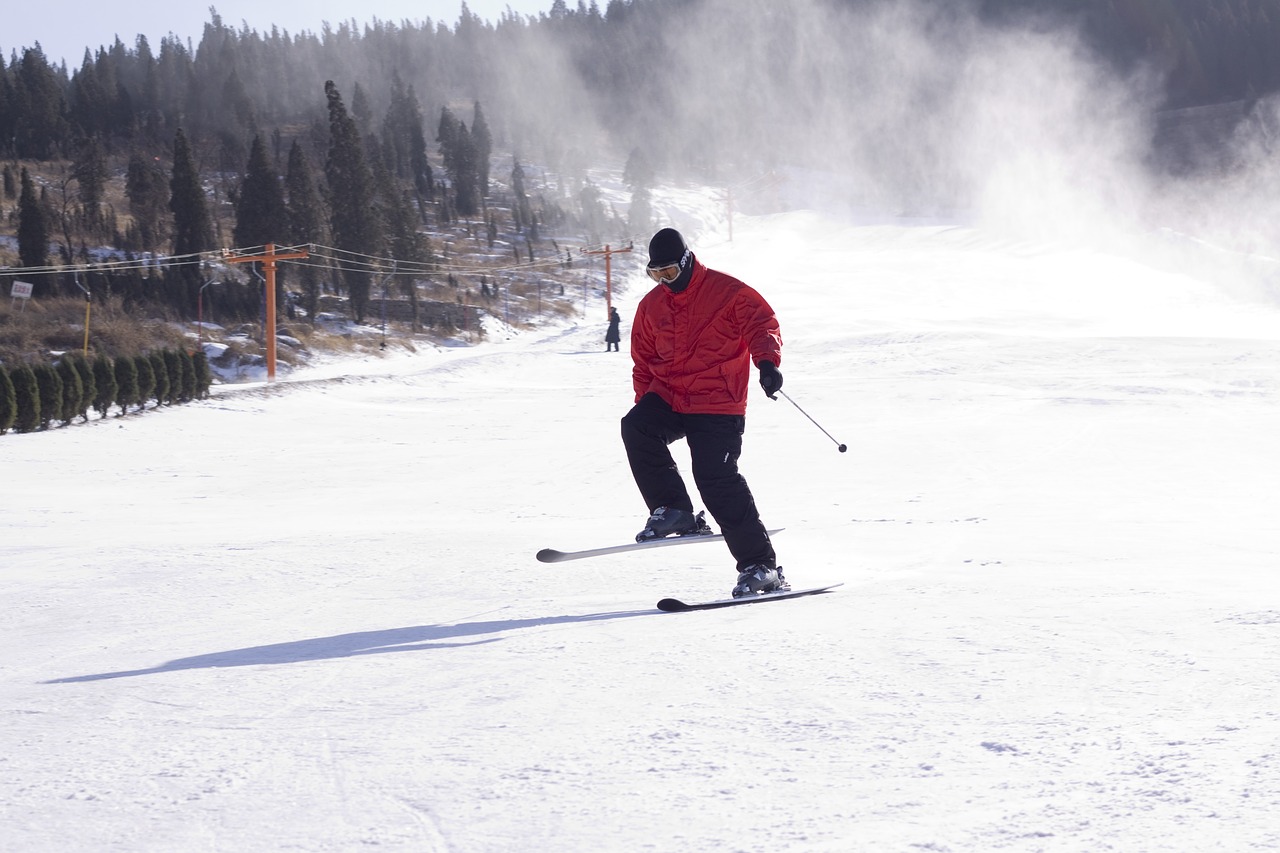 skiing character snow mountain free photo