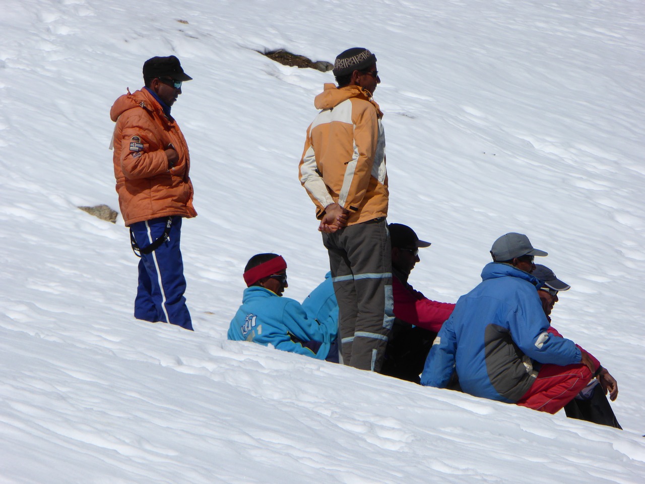 skiing ski instructors runway free photo