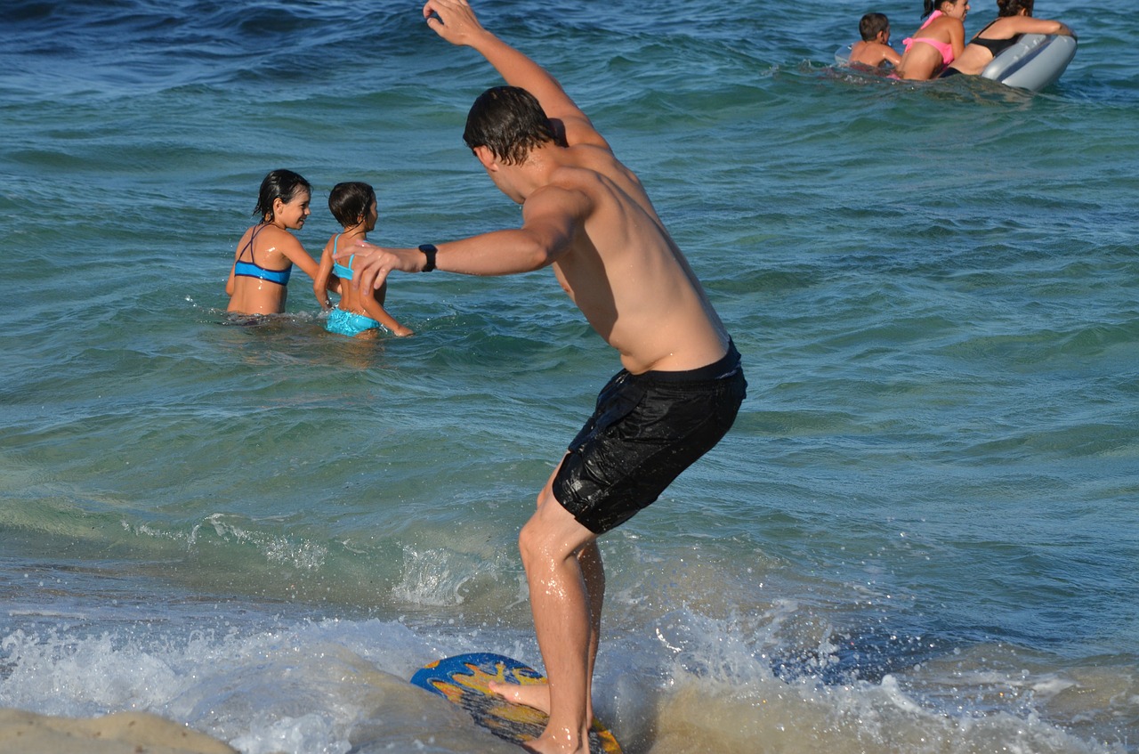 skim boarding surf balance free photo
