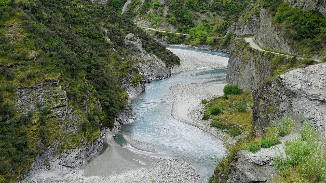 skippers canyon shot over river new zealand free photo