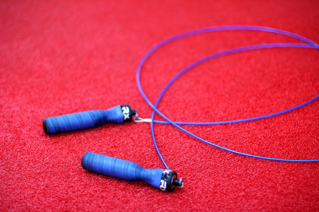 skipping rope handle blue free photo