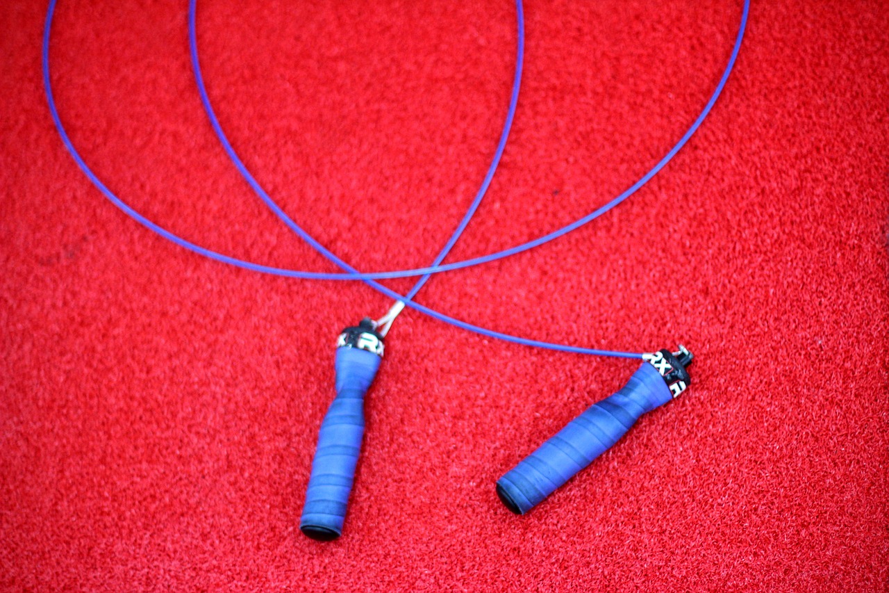 skipping rope handle blue free photo