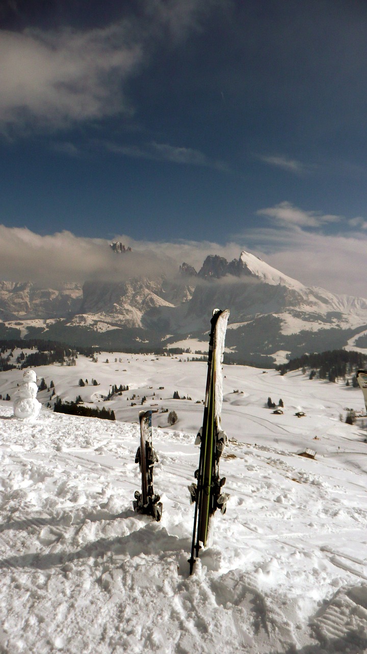 skis skiing snow free photo