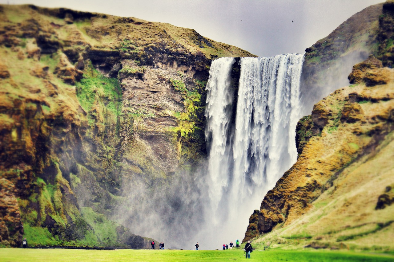 skogafoss waterfall iceland free photo