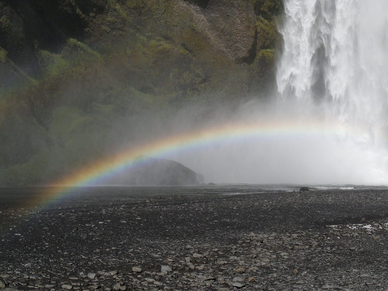 skogafoss waterfall south iceland free photo